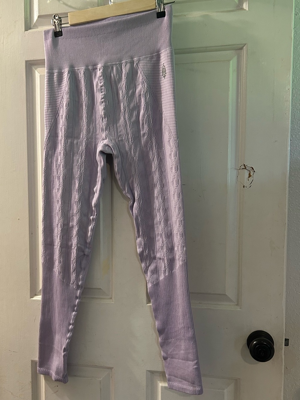 Free People Lavender Cable Knit Leggings